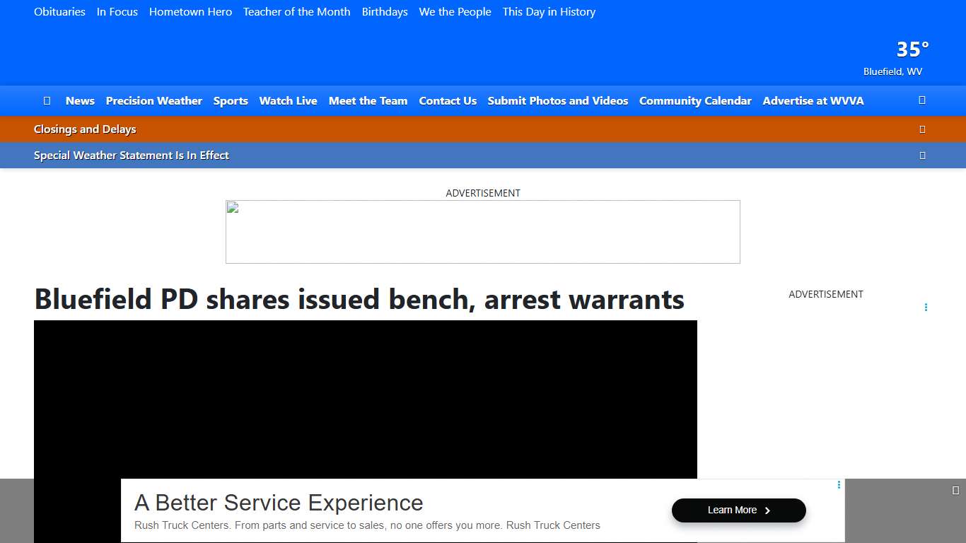 Bluefield PD shares issued bench, arrest warrants