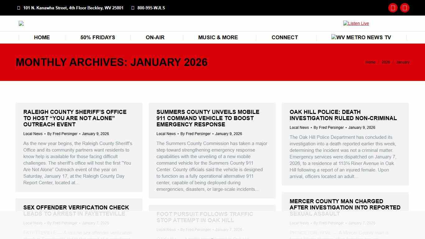 January 2026 – 995 WJLS | The Big Dawg | Beckley, WV